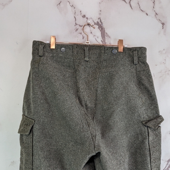 Vtg Wool Pant Men 34x30 WW2 40s Tiger Swedish Wool Button Fly Inreg Varumarke - Picture 5 of 15